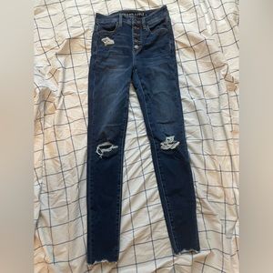 American Eagle Button Fly super Hi-Rise Jeggings